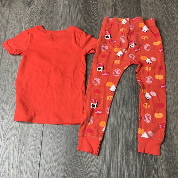 Old Navy Boo Crew Pajama Set Halloween Short Sleeve Sleepwear Cotton 3T - Picture 3 of 4